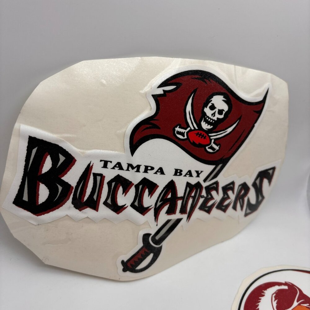 NFL Tampa Bay Buccaneers Helmet and Flag Football Logo Sticker Decals Set of Thr
